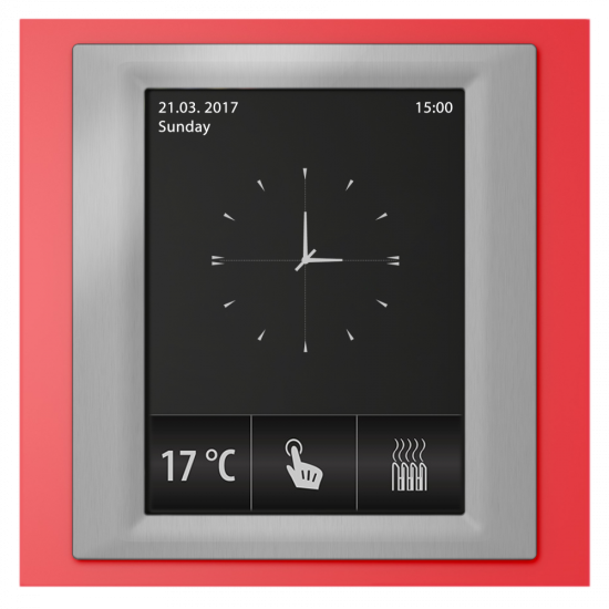 RF Touch-W - Frame color: Red (plastic), Interframe color: Gray metallic, Back cover color: White