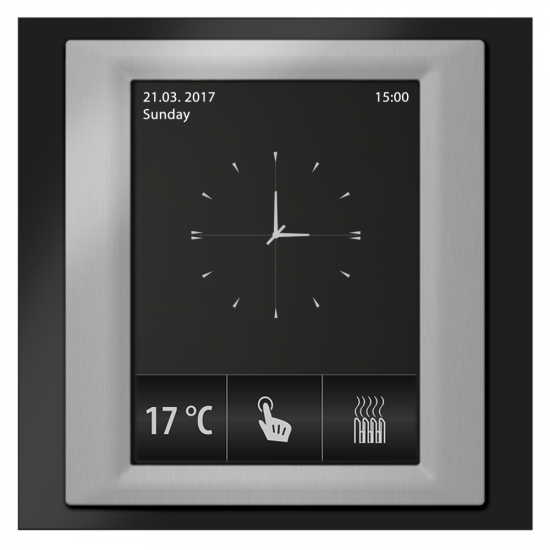RF Touch-W - Frame color: Nickel (metal), Interframe color: Gray metallic, Back cover color: Ivory