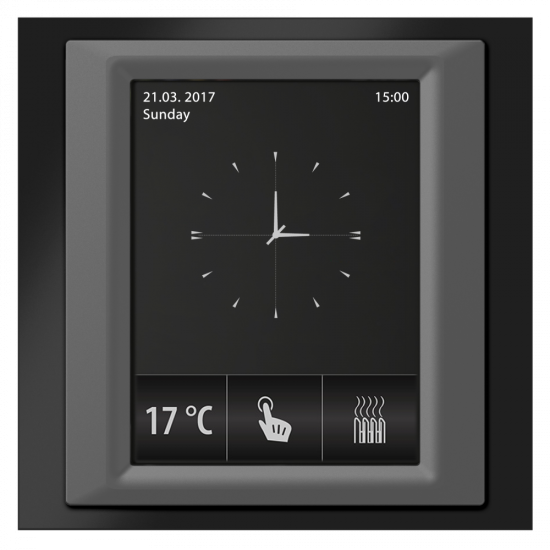RF Touch-W - Frame color: Nickel (metal), Interframe color: Dark grey, Back cover color: Ivory