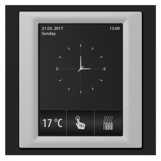 RF Touch-W - Frame color: Black (plastic), Interframe color: Aluminum metallic, Back cover color: Light grey