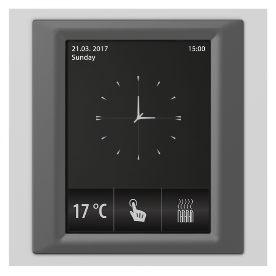 RF Touch-W - Frame color: Aluminium (metal), Interframe color: Dark grey, Back cover color: Light grey