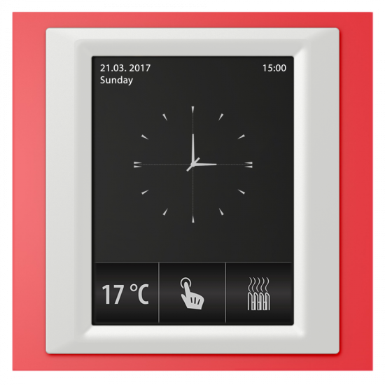 RF Touch-W - Frame color: Red (plastic), Interframe color: Icy metallic, Back cover color: Dark grey