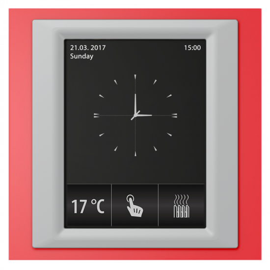 RF Touch-W - Frame color: Red (plastic), Interframe color: Aluminum metallic, Back cover color: White