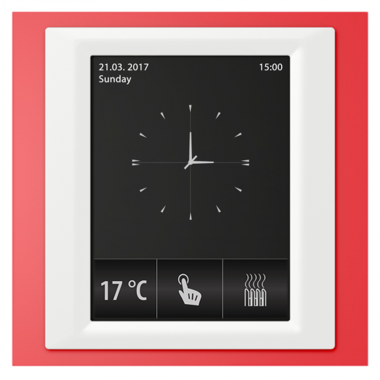 RF Touch-W - Frame color: Red (plastic), Interframe color: White, Back cover color: Ivory