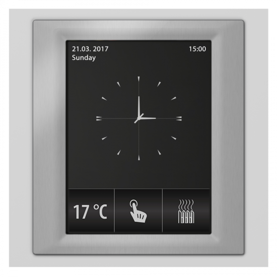 RF Touch-W - Frame color: Aluminium (metal), Interframe color: Gray metallic, Back cover color: Dark grey